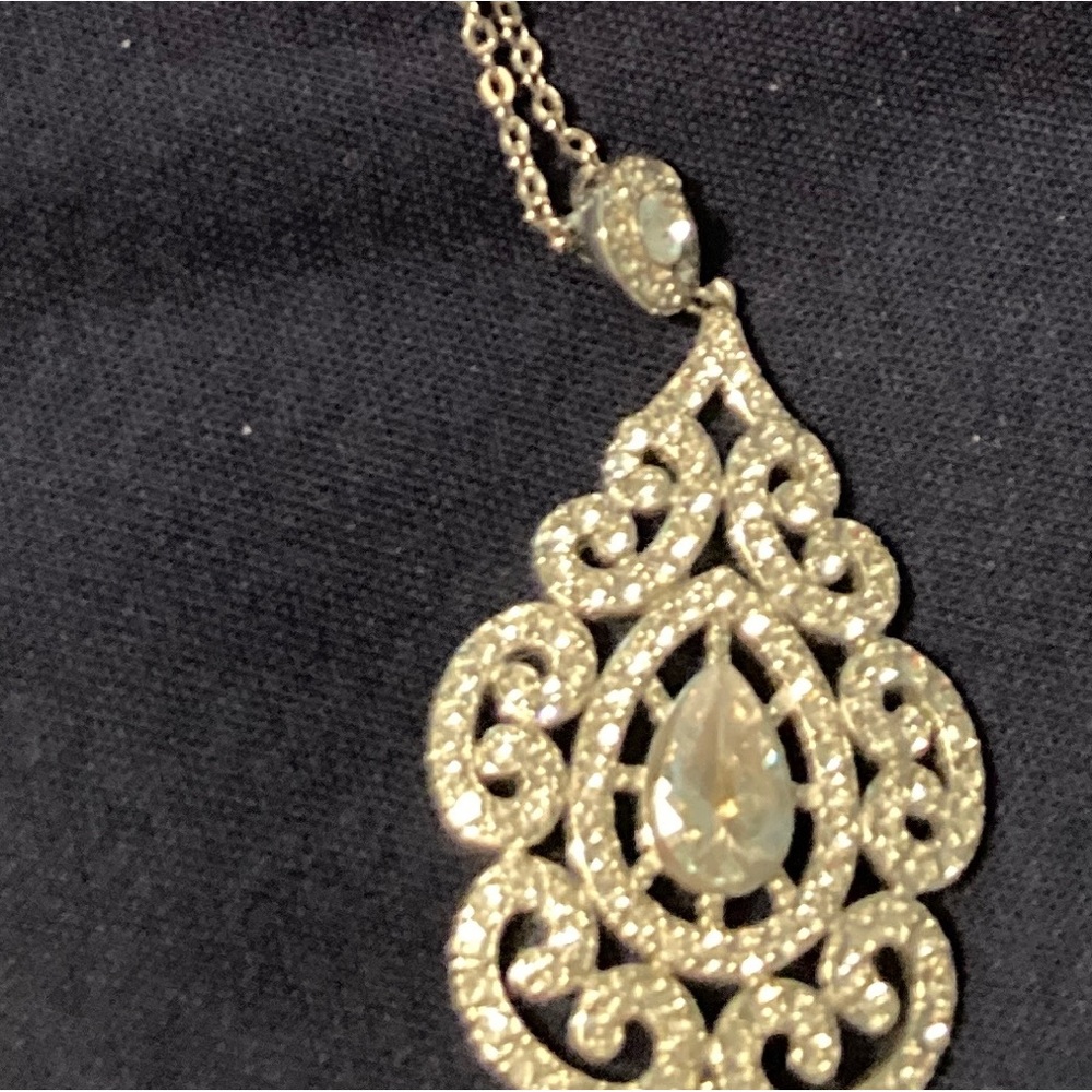 Musecloud Crystal Necklace W/silver 925 Chain